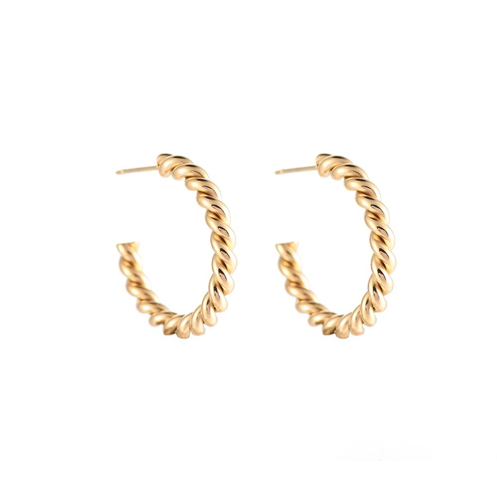 Twisted Gold Hoops